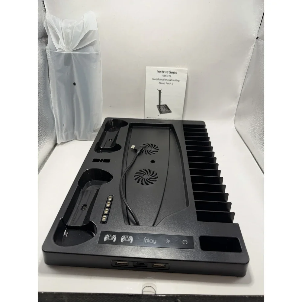 iPlay PS5 Multifunction Cooling Stand Charger Dock Open Box